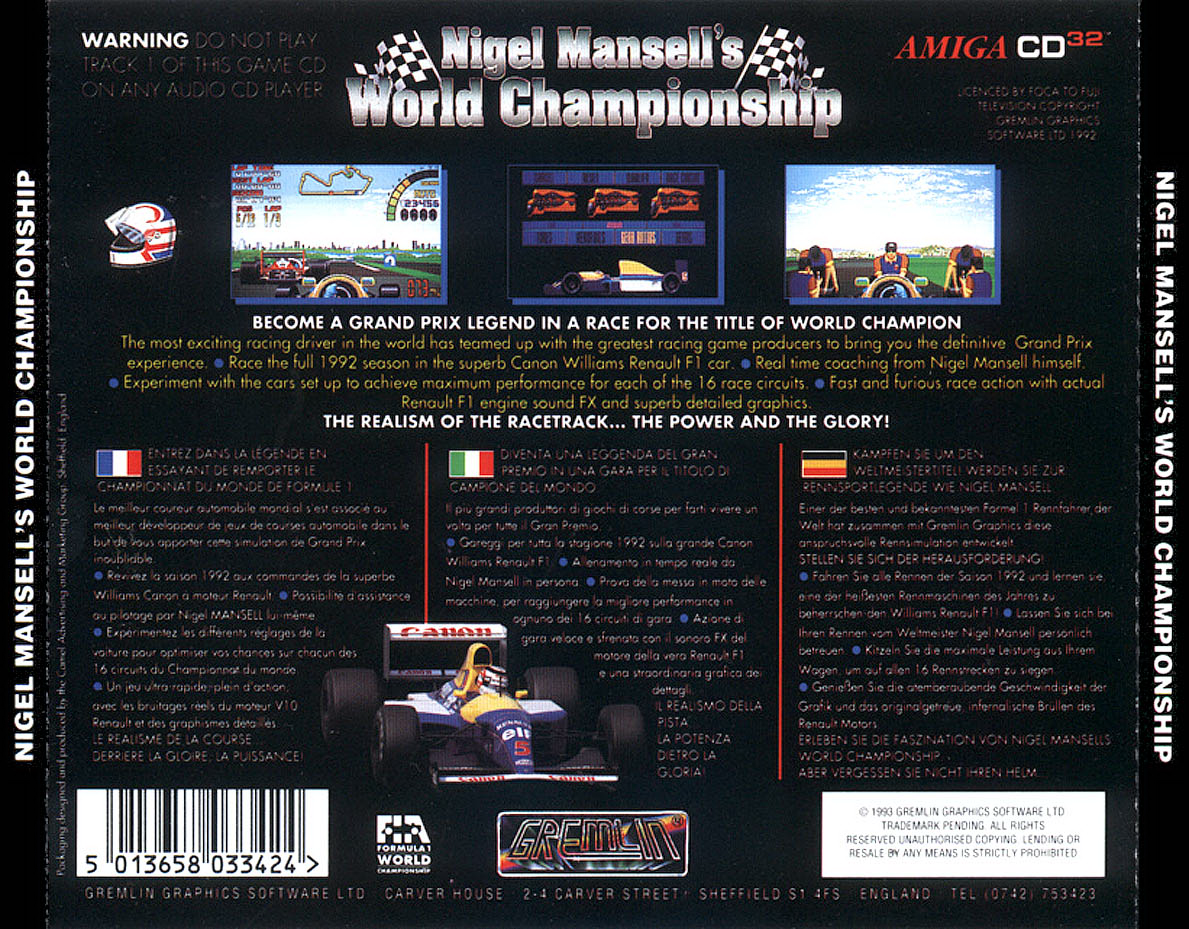 Nigel Mansells World Championship screenshot 3 for Amiga CD32